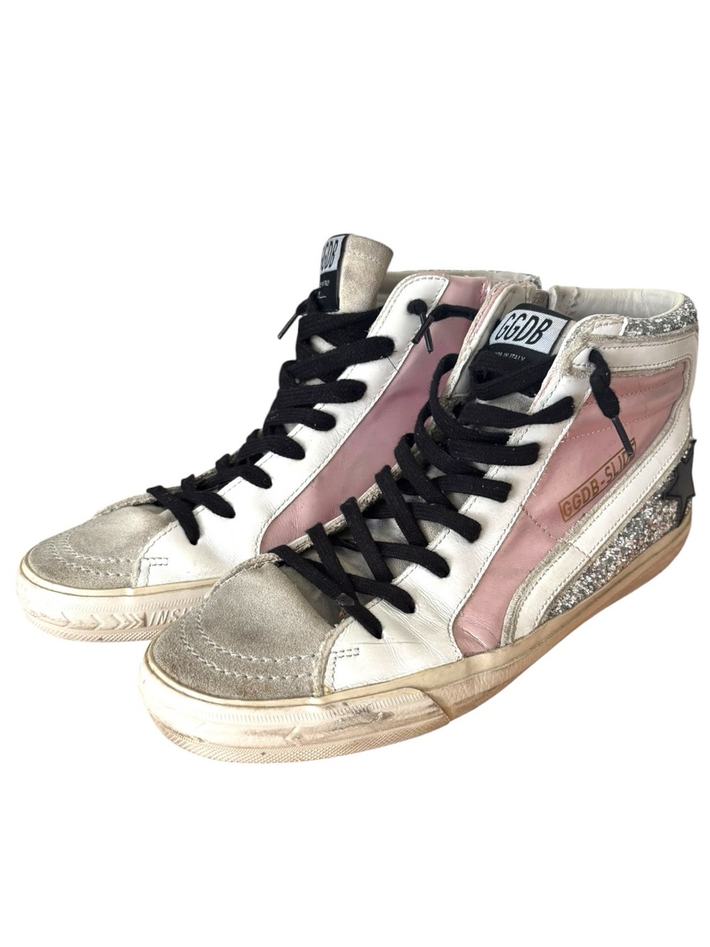 Golden Goose Slide Glitter High Top Sneaker - Picture 2 of 10